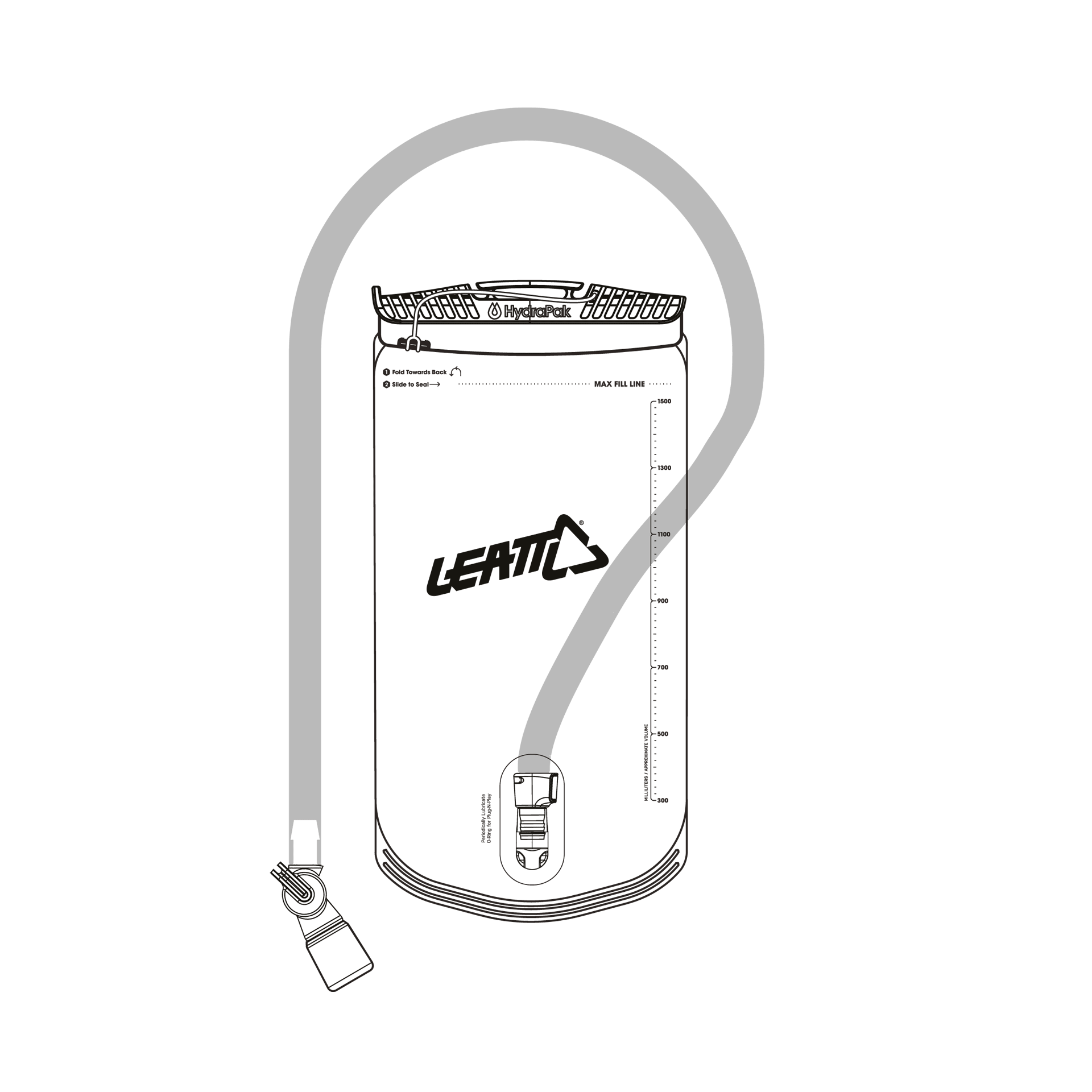Bladder HydraPak 1.5L Vertical with tube - Degree bite valve