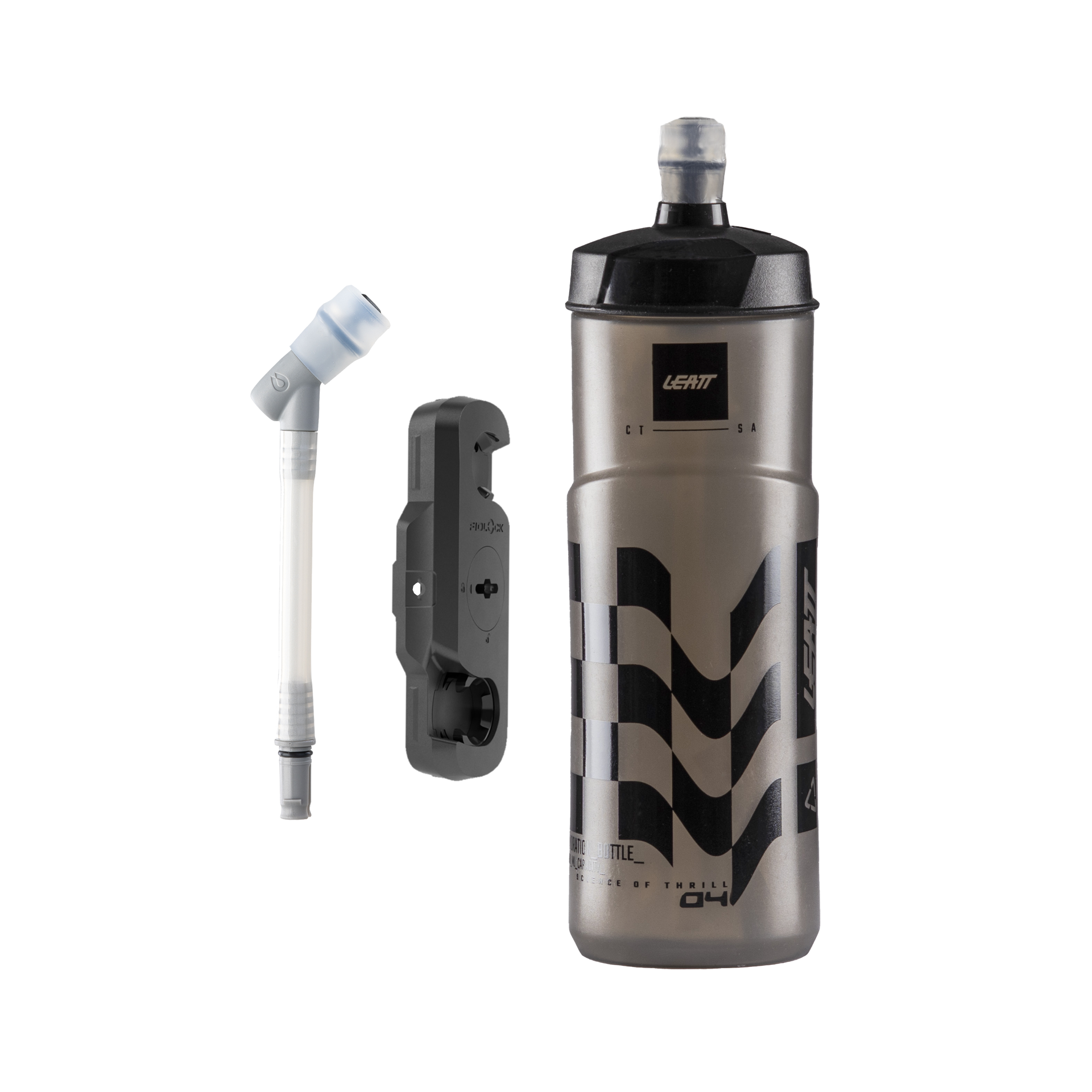 Water bottle and holder on a white background