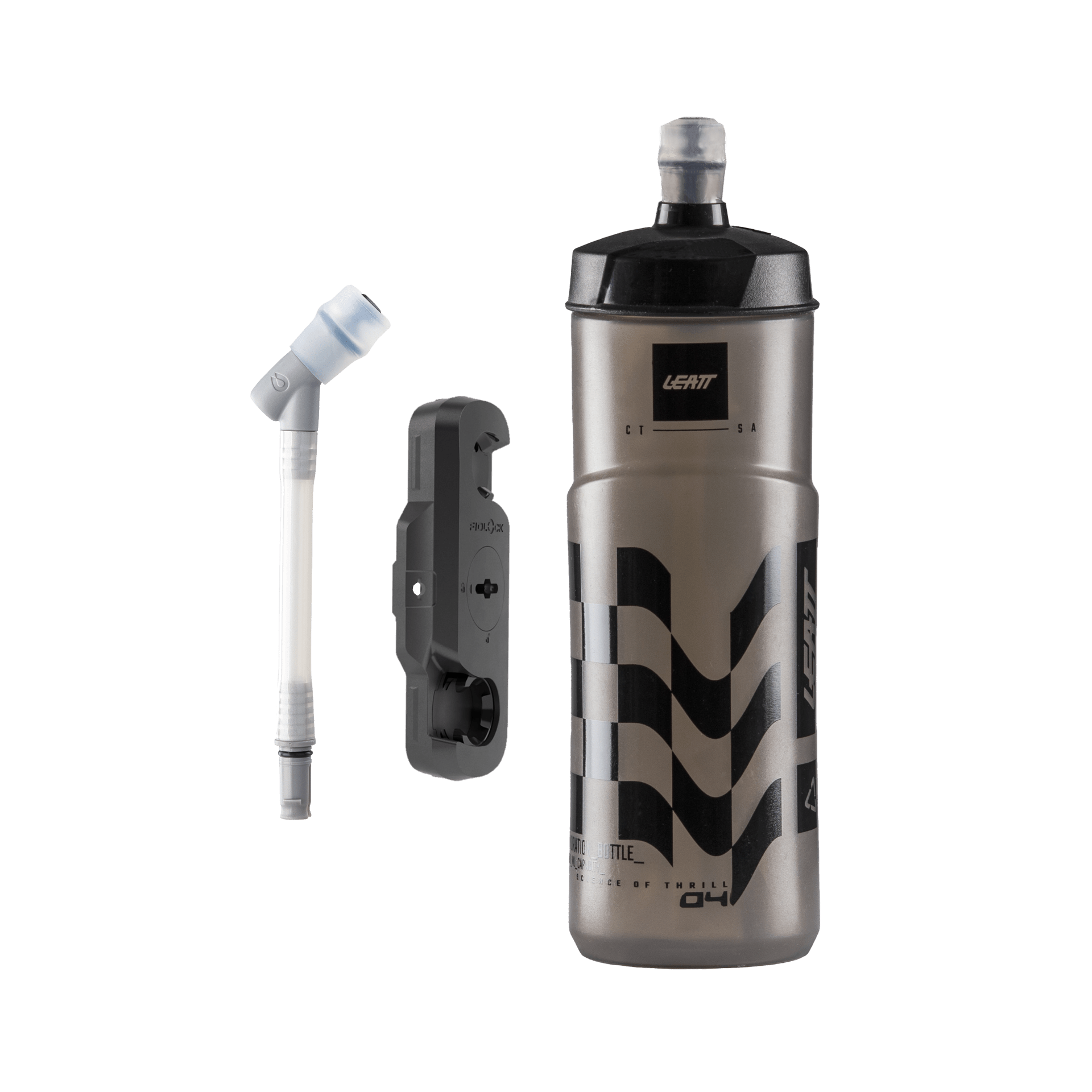 Water bottle and holder on a white background