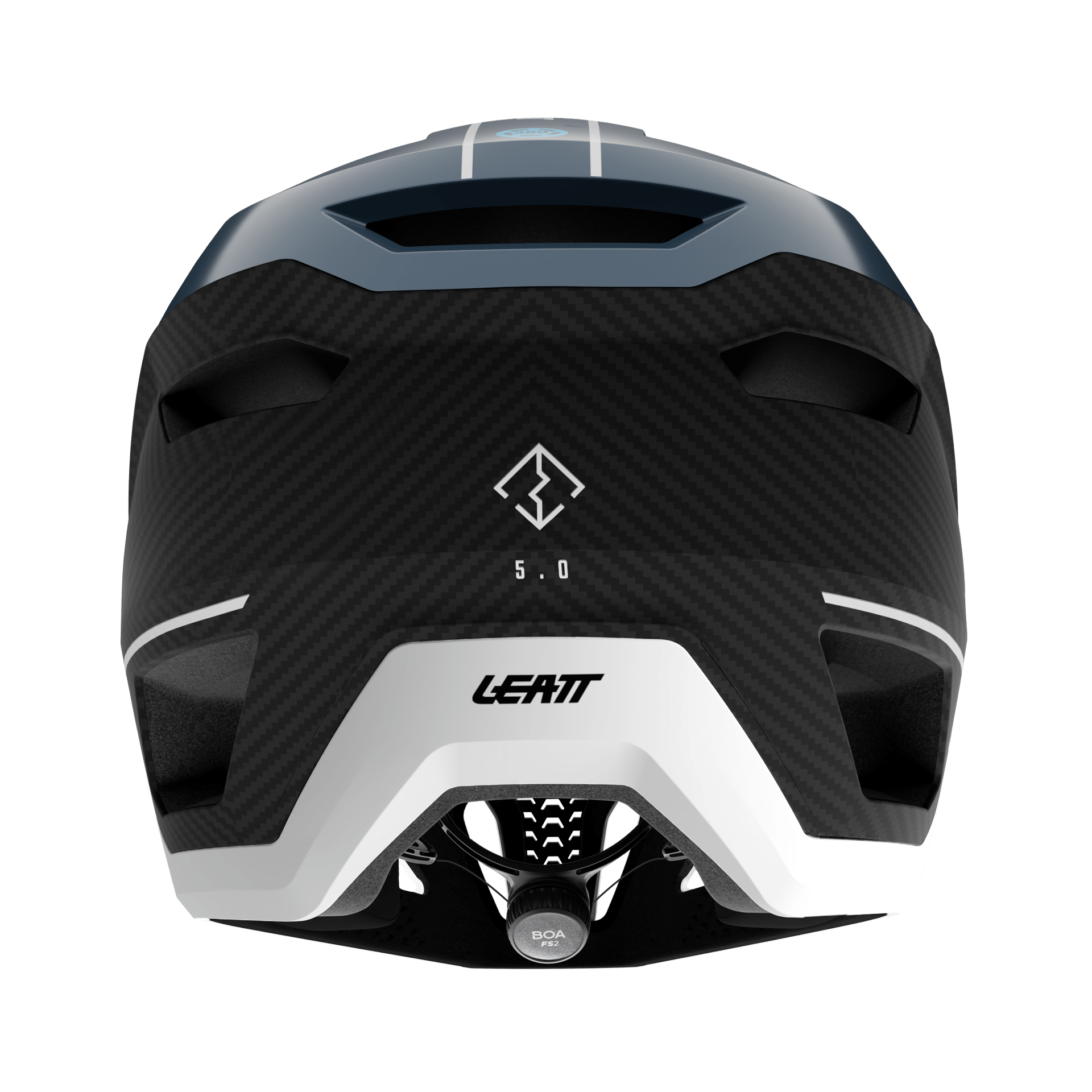 Black and gray helmet with Leatt branding on a white background