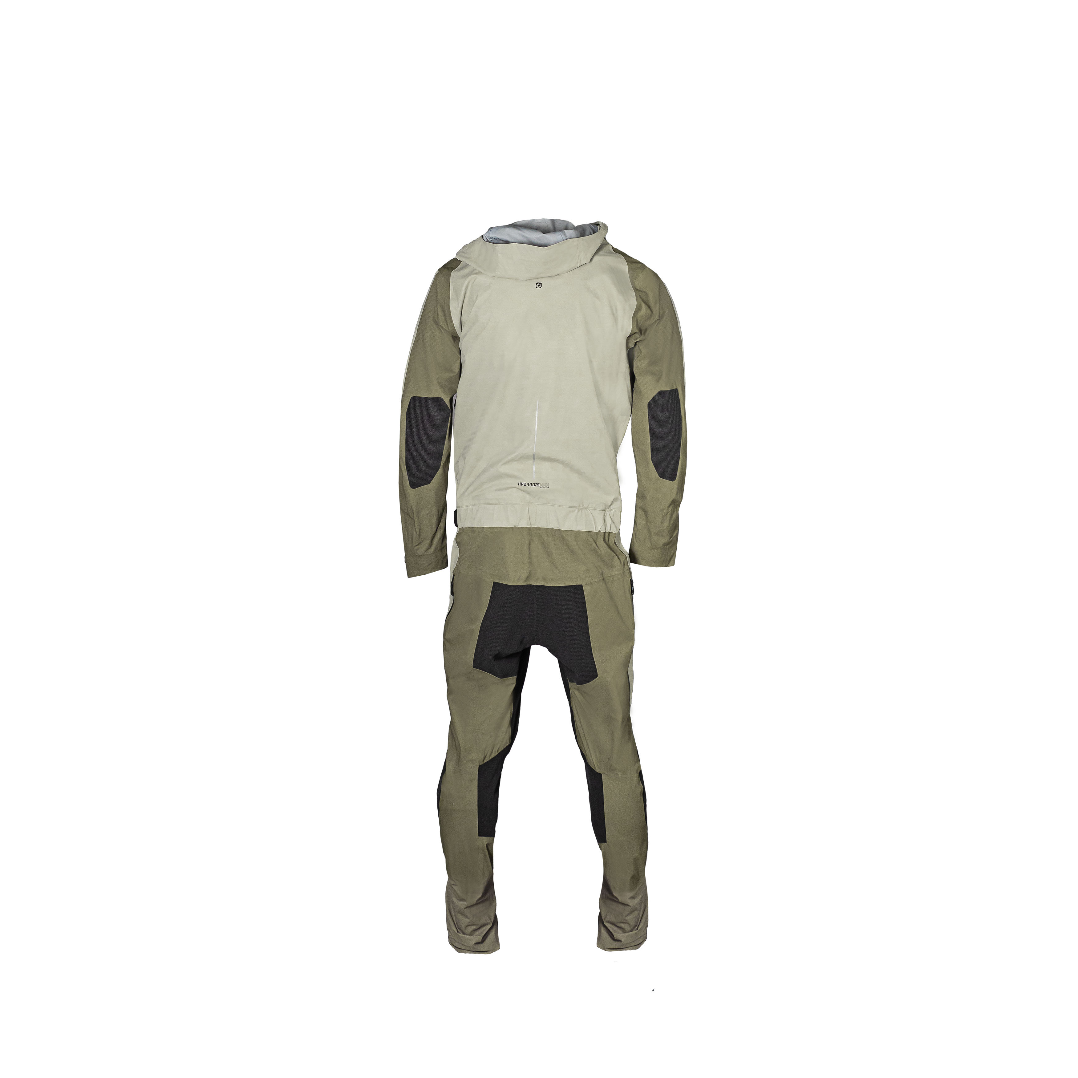 Two-piece suit with jacket and pants on a white background