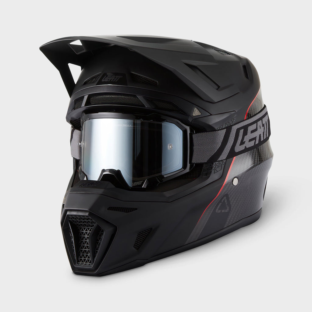 Leatt Moto 9.5 Carbon V26 Helmet Kit White Black