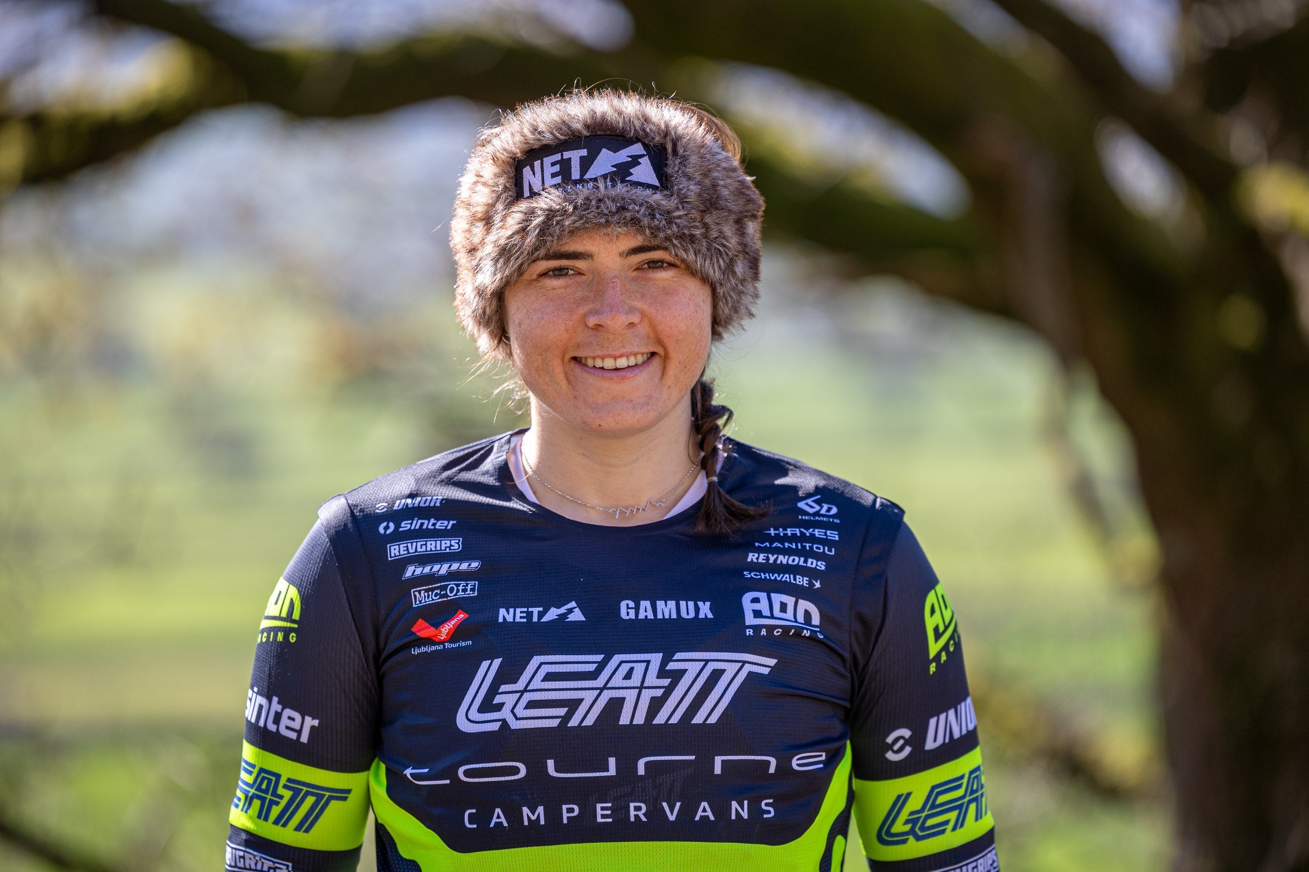 Harriet Harnden in sponsored Leatt gear