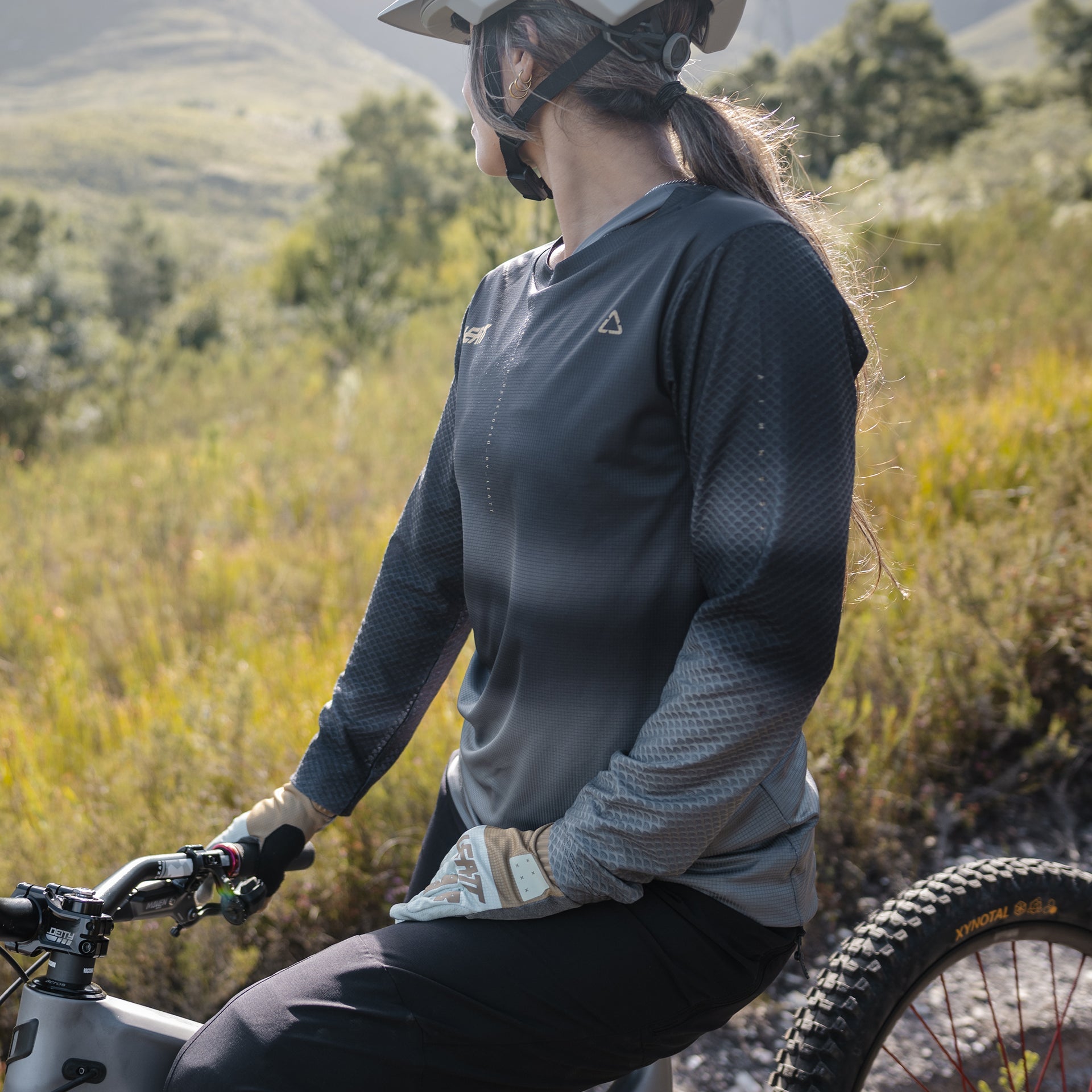 mountainbike longsleeve Leatt Jersey MTB Trail 3.0 Long Sleeve Women Bicycle Jerseys, Brass Brown / Large