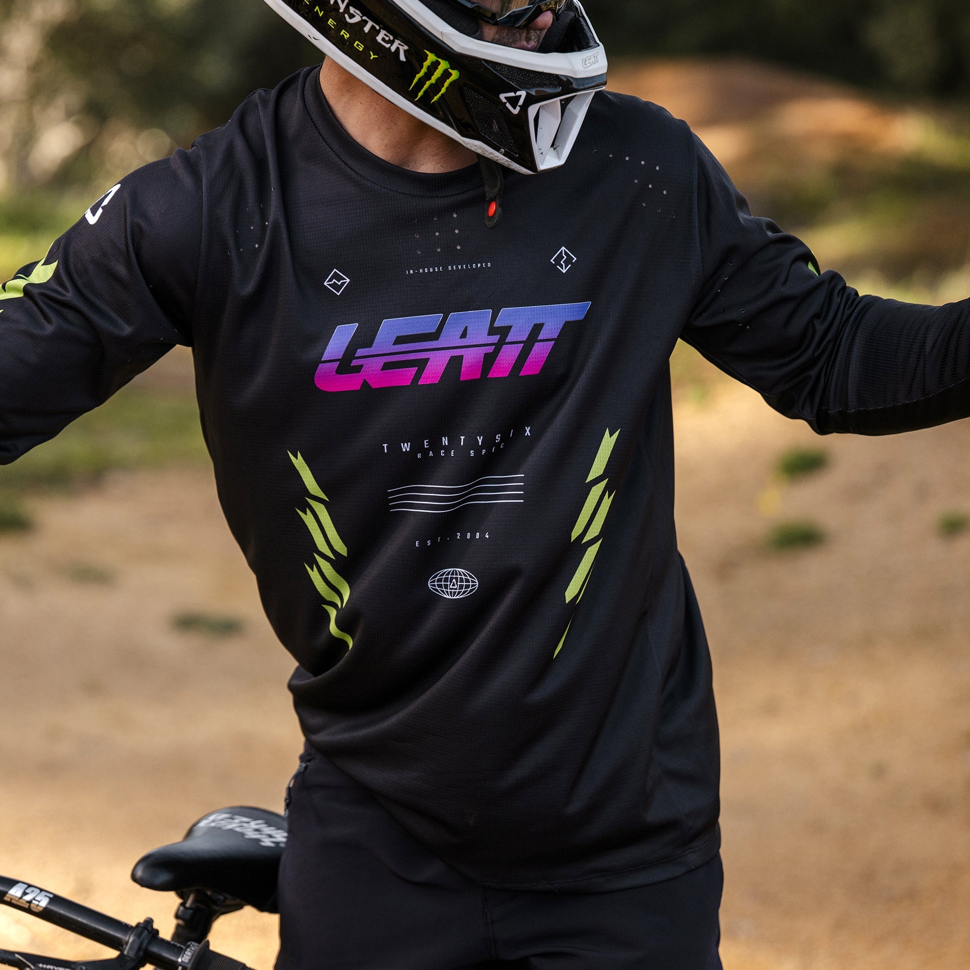 Leatt MTB Gravity 4.0 Long Sleeve Jersey-Stripe Black-M