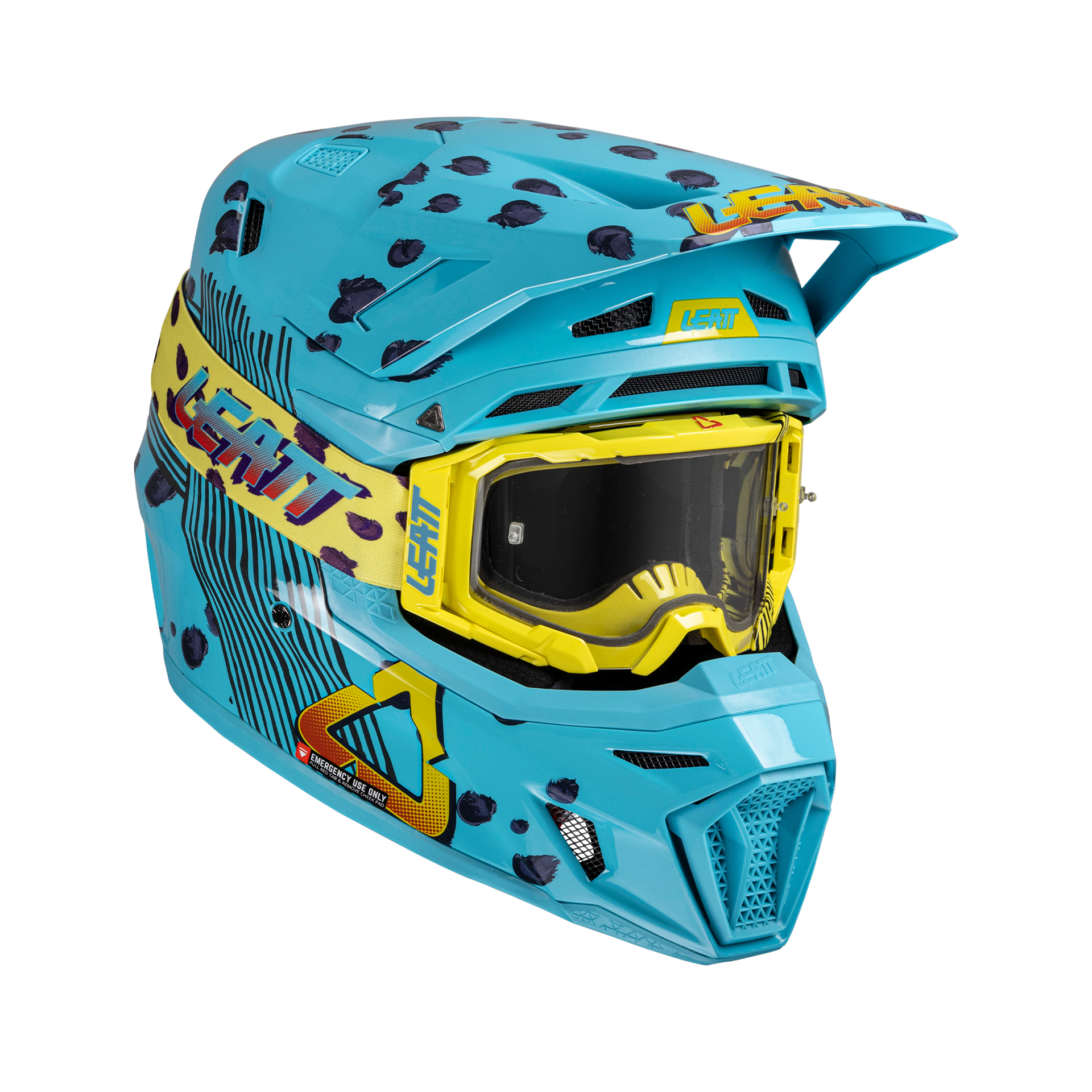 blue and yellow motorcycle helmet Helmet Kit Moto 8.5 Composite with 5.5 Goggle – Leatt USA