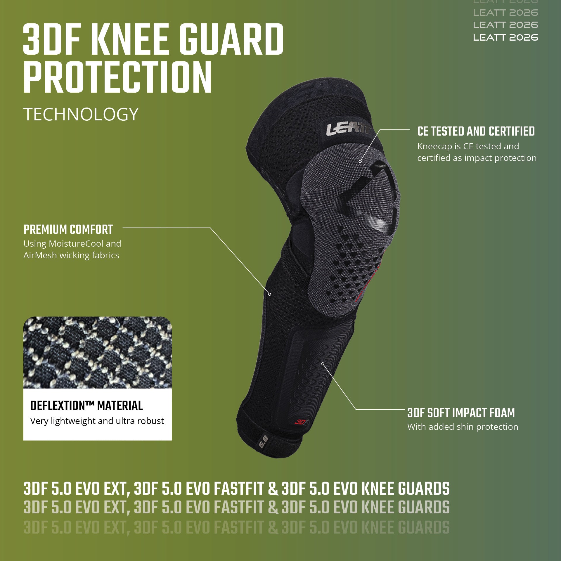 Knee Guard 3DF 5.0 Evo EXT – Leatt USA
